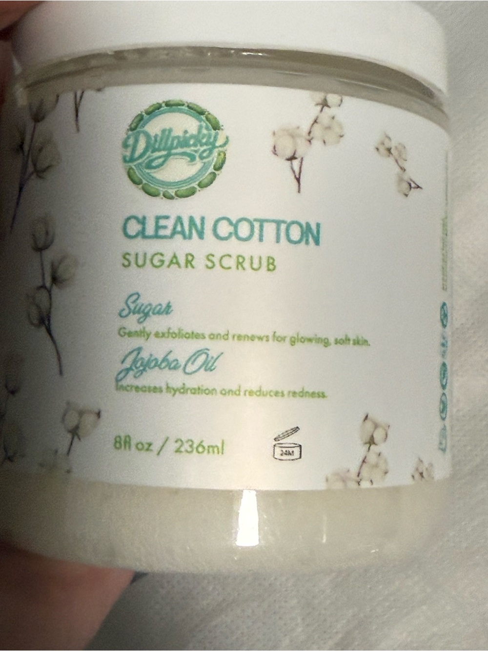 Dillpicky/Aminnah Collab Clean Cotton” Sugar Scrub! 8oz NEW